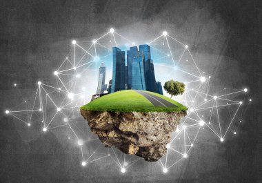 Modern ağ teknolojileri ve eko yeşil inşaat kavramı