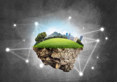 Modern ağ teknolojileri ve eko yeşil inşaat kavramı