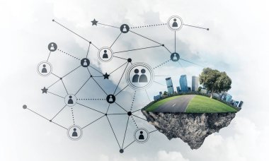 Modern ağ teknolojileri ve eko yeşil yazılımlar kavramı