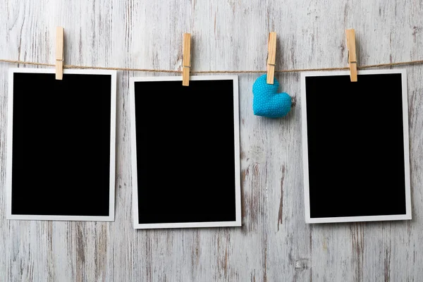 Black blank phote frame — Stock Photo, Image