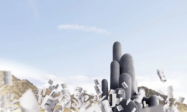 Кілька кам'яних колон з захоплюючим пейзажем — стокове фото