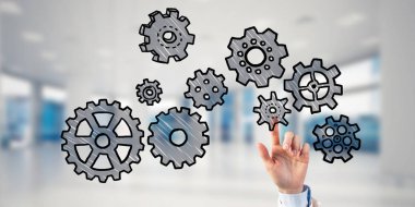 Ekip çalışması kavramı ve işadamı jest elega içinde seçme