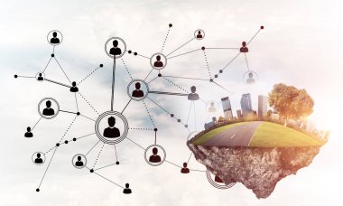 Modern ağ teknolojileri ve eko yeşil yazılımlar kavramı