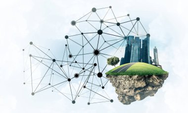 Modern ağ teknolojileri ve eko yeşil yazılımlar kavramı