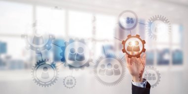 Ekip çalışması kavramı ve işadamı jest elega içinde seçme