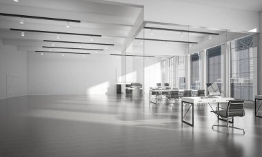 Ofis iç tasarım whire renk ve kazanmak ışık ışınları