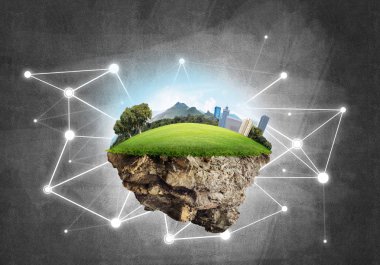 Modern ağ teknolojileri ve eko yeşil inşaat kavramı