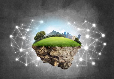 Modern ağ teknolojileri ve eko yeşil inşaat kavramı