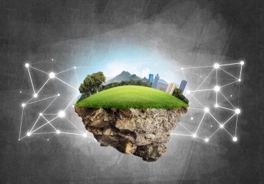 Modern ağ teknolojileri ve eko yeşil inşaat kavramı