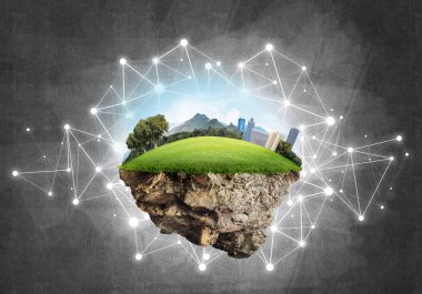 Modern ağ teknolojileri ve eko yeşil inşaat kavramı