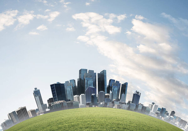 Bright wallpaper of nature friendly city.