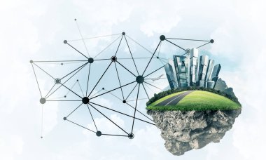 Modern ağ teknolojileri ve eko yeşil yazılımlar kavramı