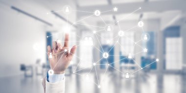 İş ve bağlantı insanlar için modern kablosuz teknolojiler 