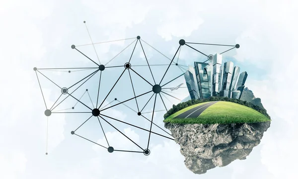 Modern ağ teknolojileri ve eko yeşil yazılımlar kavramı