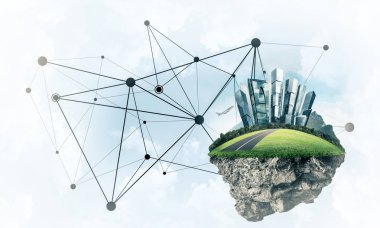 Modern ağ teknolojileri ve eko yeşil yazılımlar kavramı