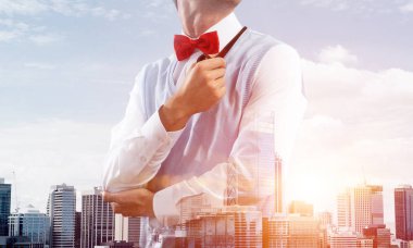 Başarılı işadamının kavramsal görüntüsü.