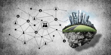 Modern ağ teknolojileri ve eko yeşil yazılımlar kavramı