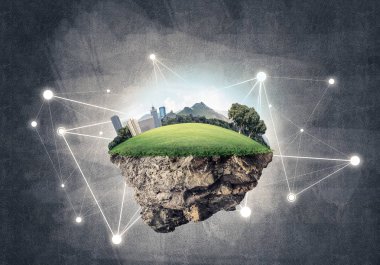 Modern ağ teknolojileri ve eko yeşil yazılımlar kavramı