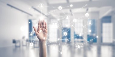 İş ve bağlantı insanlar için modern kablosuz teknolojiler 