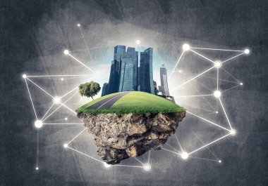 Modern ağ teknolojileri ve eko yeşil yazılımlar kavramı