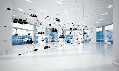 Etkili modern iş için ağ ve kablosuz bağlantı kavramı