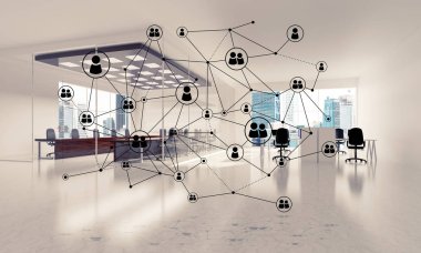 Etkin modu için kavram olarak ağ ve kablosuz bağlantı