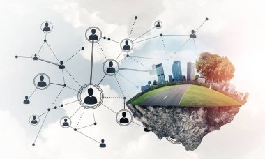 Modern ağ teknolojileri ve eko yeşil yazılımlar kavramı