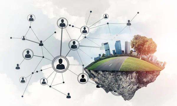 Modern ağ teknolojileri ve eko yeşil yazılımlar kavramı