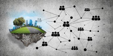 Modern ağ teknolojileri ve eko yeşil inşaat kavramı