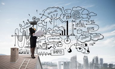 Kamera kafası ile ev güvenlik ve gizlilik koruma kavramı