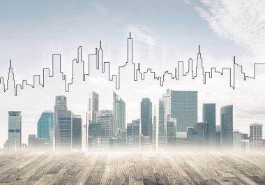 Modern iş yaşamı c olarak şehir merkezi görünümü ile arka plan görüntüsü