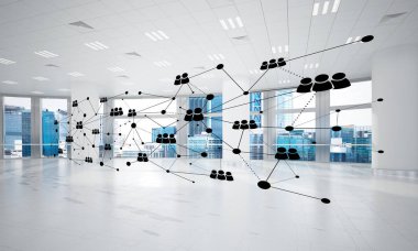 Etkili modern iş için ağ ve kablosuz bağlantı kavramı