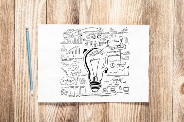 İş infographics kalem el çizilmiş