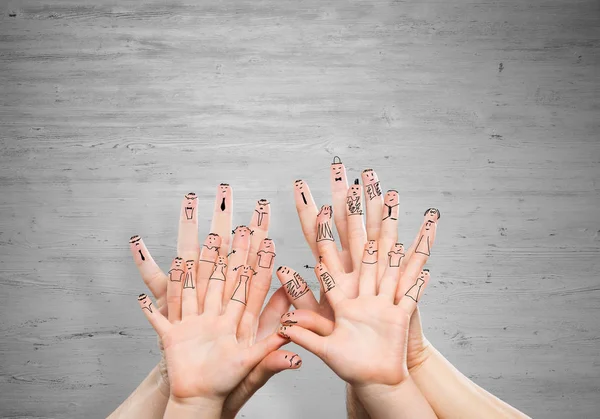 Vista Vicino Delle Mani Bambini Genitori Come Simbolo Famiglia Felice — Foto Stock