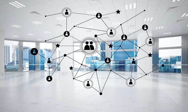 Nätverk och trådlös anslutning som koncept för effektiv modern affärsverksamhet — Stockfoto