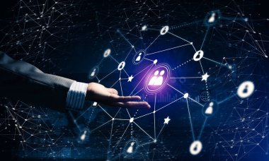 Karanlık arka planda iletişim ve ağ kurmak için modern kablosuz teknolojiler yaratmak