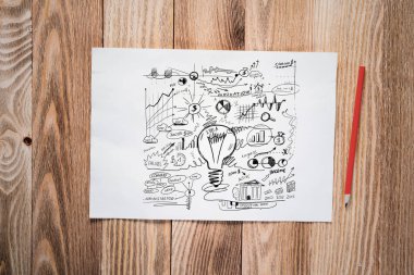 Yaratıcı proje yönetimi kalem el çizilmiş