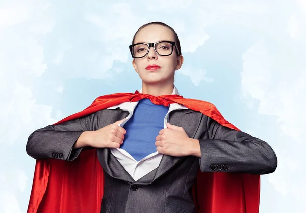 Retrato de mujer de negocios super heroína — Foto de Stock