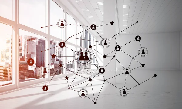 Rede e conexão sem fio como conceito para negócios modernos eficazes — Fotografia de Stock