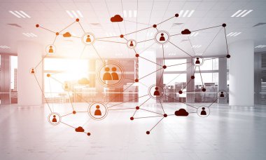 Etkili modern iş için ağ ve kablosuz bağlantı kavramı