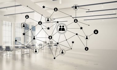 Etkili modern iş için ağ ve kablosuz bağlantı kavramı