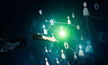 Karanlık arka planda modern kablosuz teknolojileri iletişim ve ağ olarak sunmak