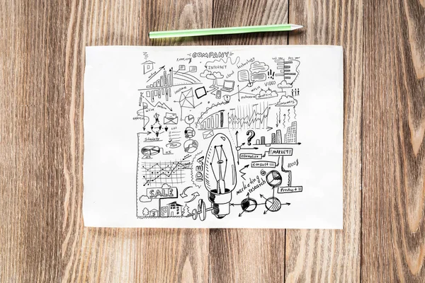 Kreatives Projektmanagement Bleistift von Hand gezeichnet — Stockfoto