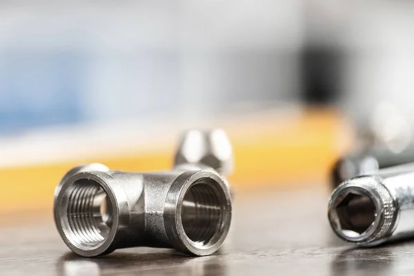 Steel water fittings and connections — Stock Photo, Image