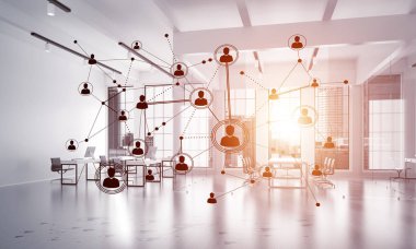 Etkili modern iş için ağ ve kablosuz bağlantı kavramı