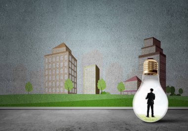 Ampulde sıkışan bir iş adamı