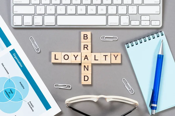 Conceito de lealdade de marca com palavras — Fotografia de Stock