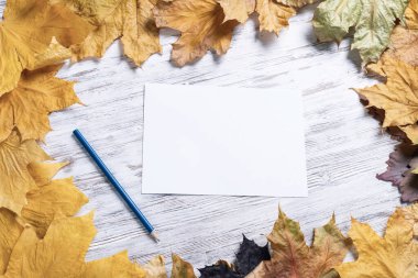 Masanın üzerinde beyaz kağıt ve kalem var.