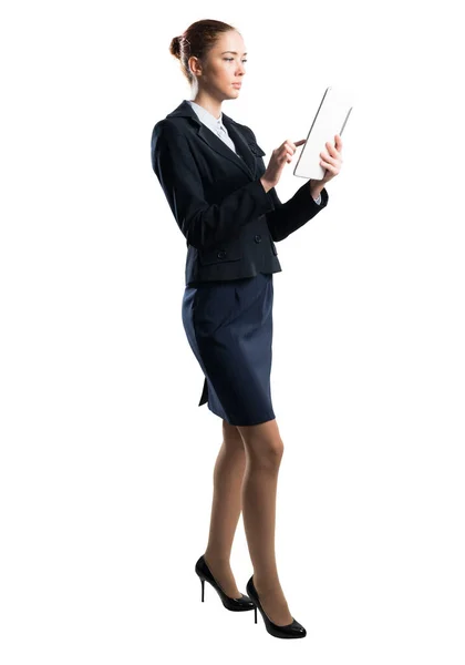 Portrait of young woman with tablet computer. — Stock Photo, Image