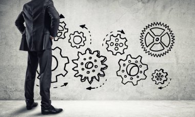 Duvara takım çalışması çizimi